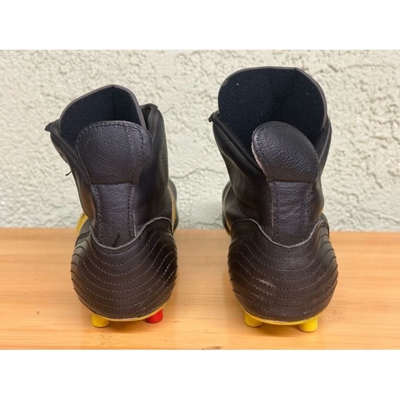 Size 8 - Vintage Adidas Beckenbauer Super Football (Soccer) Cleats Black Yellow - Picture 10 of 13